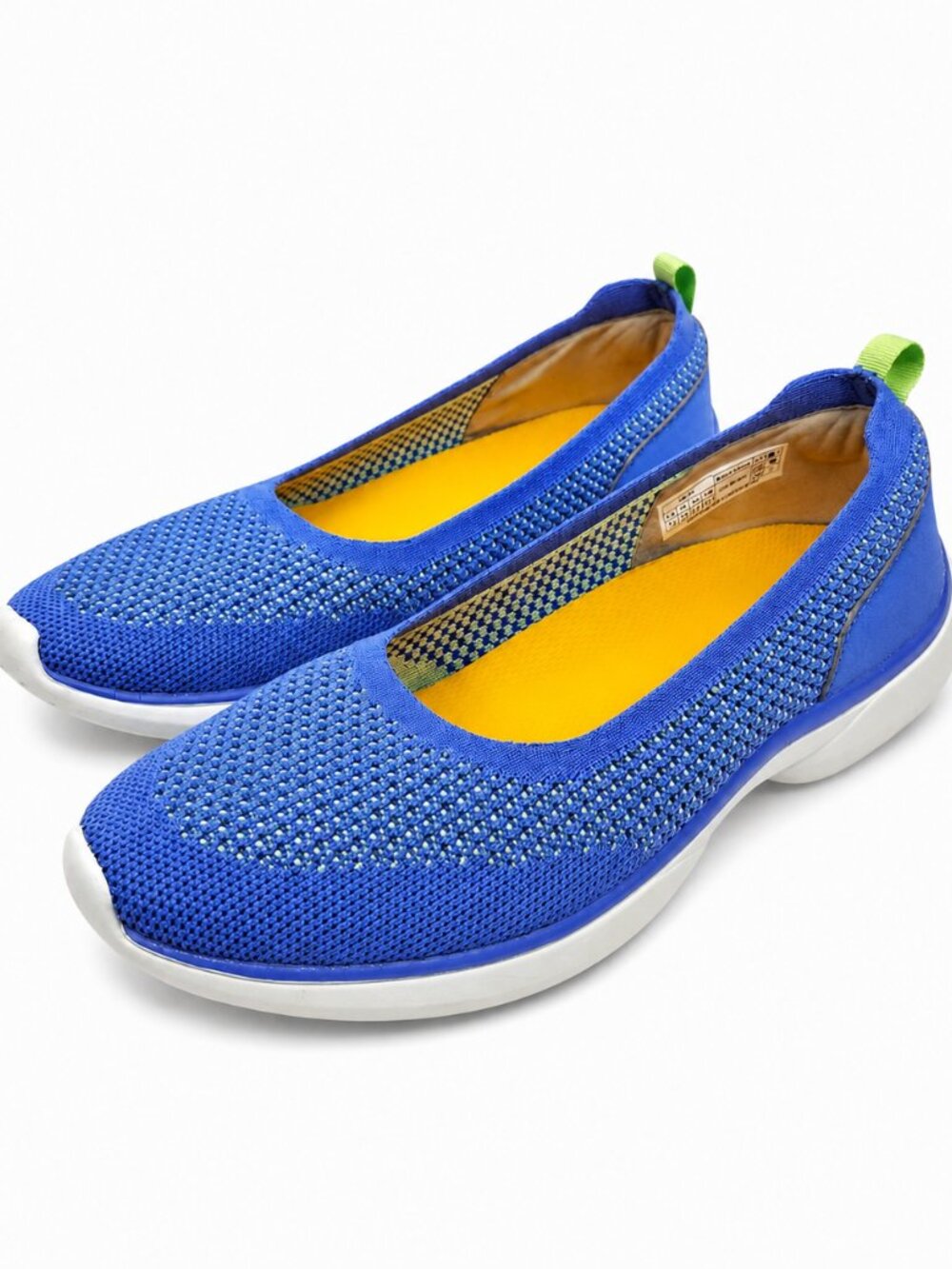 Vionic Kallie Vortex Blue Knit Slip On Flat Walking Shoe Women's 7.5 M Like NEW